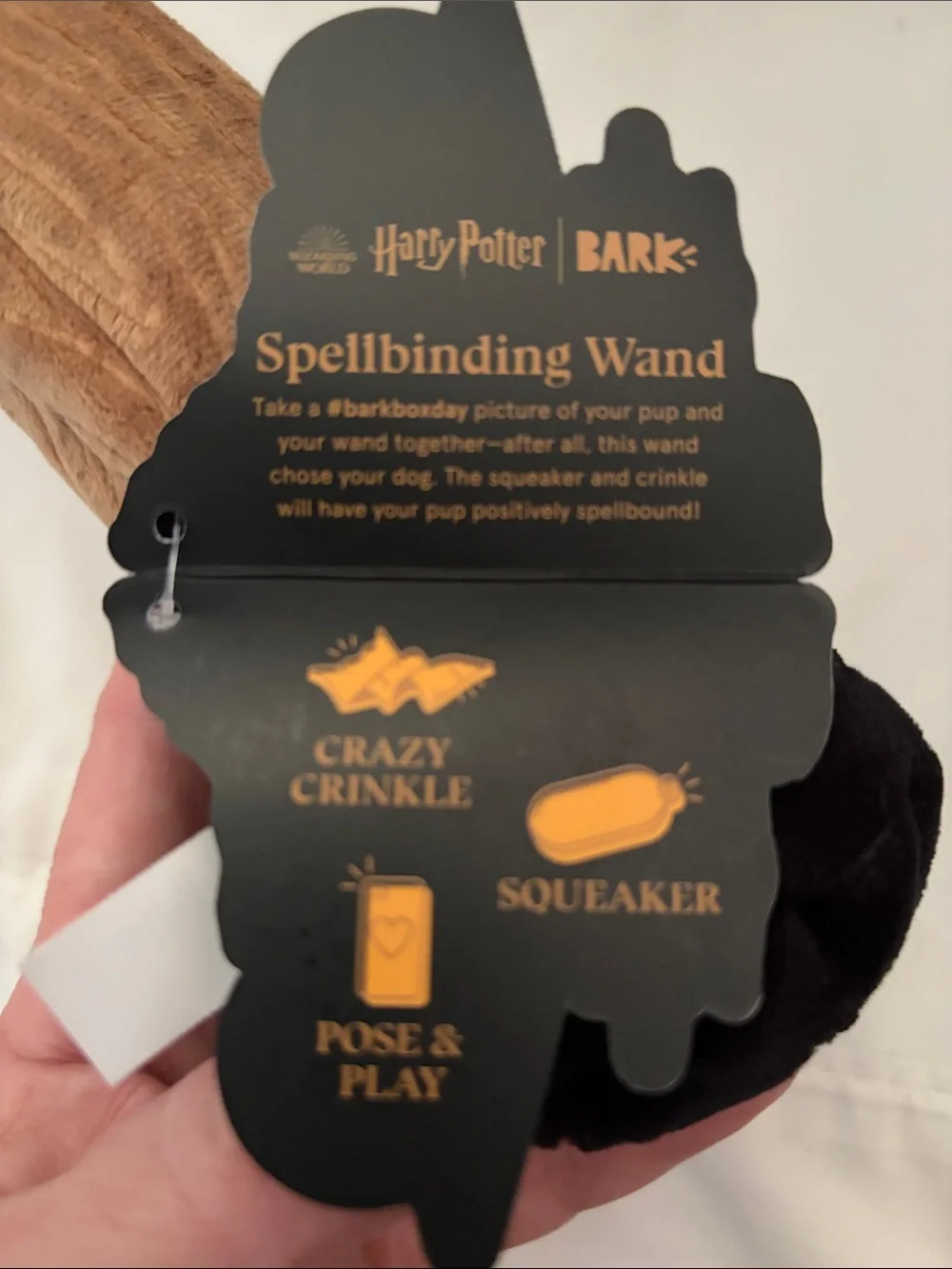 Bark box Harry Potter Plush Sorting Wand Plush - Black & Gold